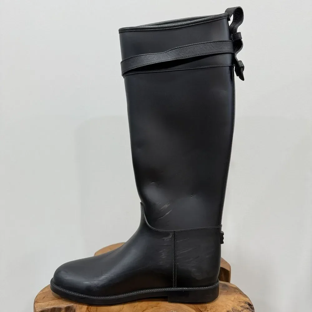 Burberry Rubber Knee-High Rain Boots Women's Size EU 39 US 9 - Picture 11 of 16